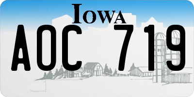 IA license plate AOC719