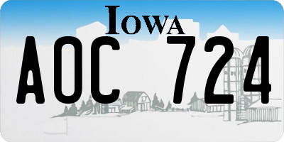 IA license plate AOC724