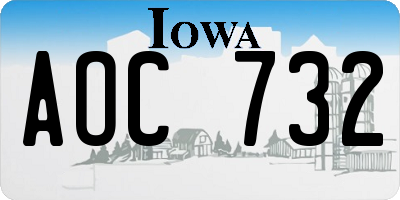 IA license plate AOC732