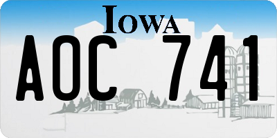 IA license plate AOC741