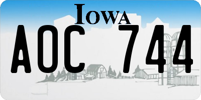 IA license plate AOC744