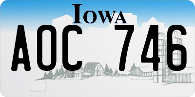 IA license plate AOC746