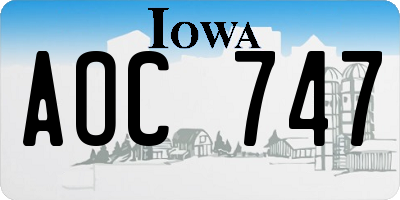 IA license plate AOC747