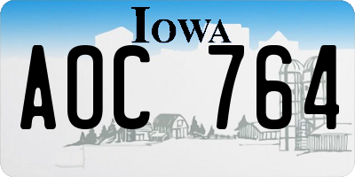 IA license plate AOC764
