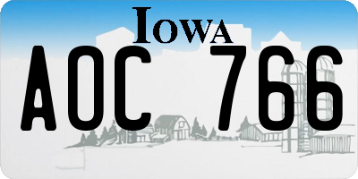 IA license plate AOC766
