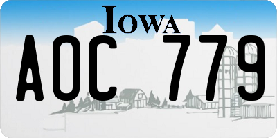 IA license plate AOC779