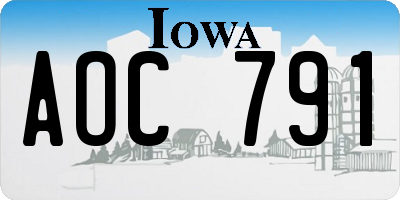 IA license plate AOC791