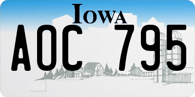 IA license plate AOC795