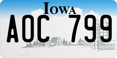 IA license plate AOC799