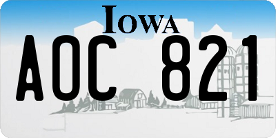 IA license plate AOC821