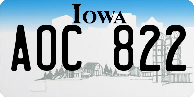 IA license plate AOC822