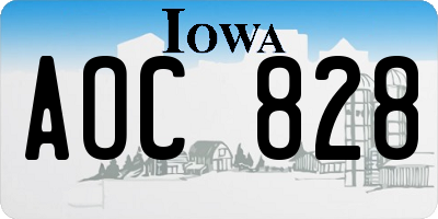 IA license plate AOC828