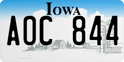 IA license plate AOC844