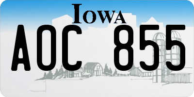 IA license plate AOC855