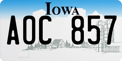 IA license plate AOC857