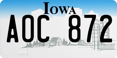 IA license plate AOC872