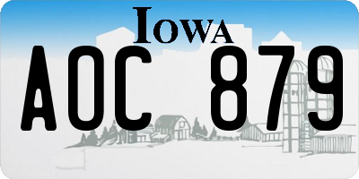 IA license plate AOC879
