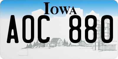 IA license plate AOC880