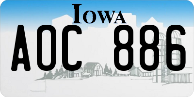 IA license plate AOC886