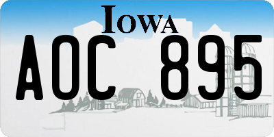 IA license plate AOC895