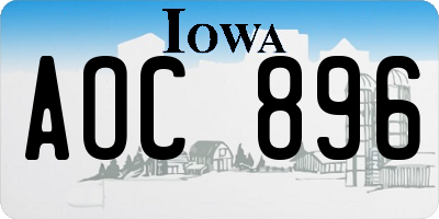 IA license plate AOC896