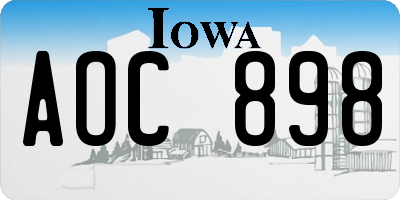 IA license plate AOC898
