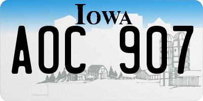 IA license plate AOC907