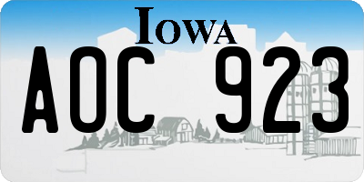 IA license plate AOC923