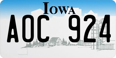 IA license plate AOC924