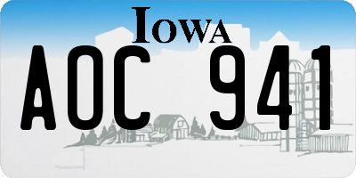 IA license plate AOC941