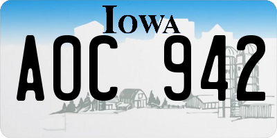 IA license plate AOC942