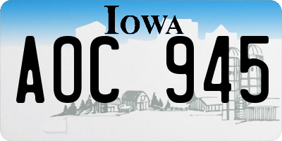 IA license plate AOC945