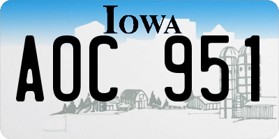IA license plate AOC951