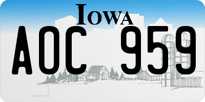 IA license plate AOC959