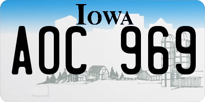 IA license plate AOC969