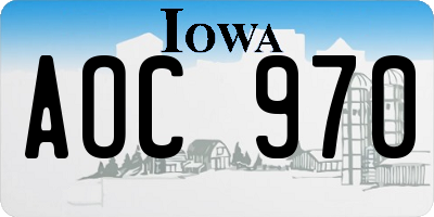 IA license plate AOC970