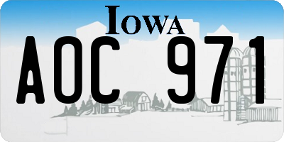 IA license plate AOC971
