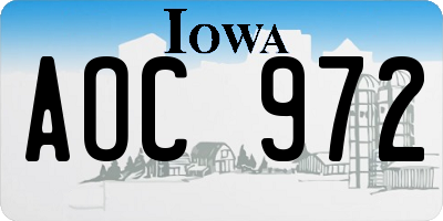 IA license plate AOC972
