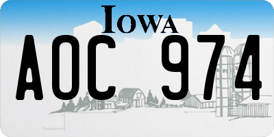 IA license plate AOC974