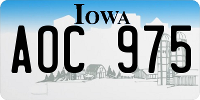 IA license plate AOC975