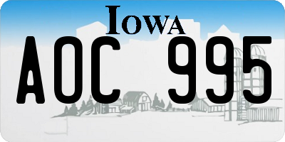 IA license plate AOC995