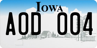 IA license plate AOD004