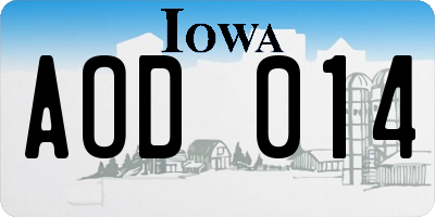 IA license plate AOD014