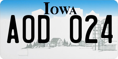 IA license plate AOD024