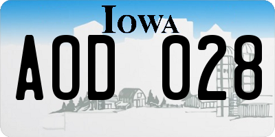 IA license plate AOD028