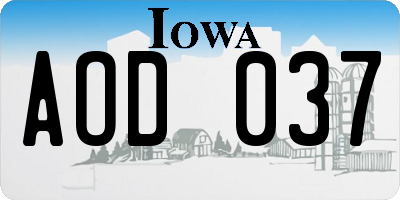 IA license plate AOD037