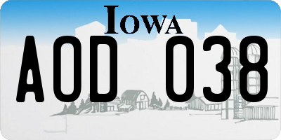 IA license plate AOD038