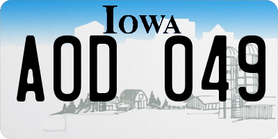 IA license plate AOD049
