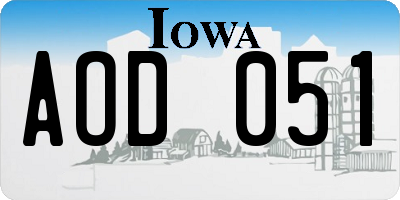 IA license plate AOD051
