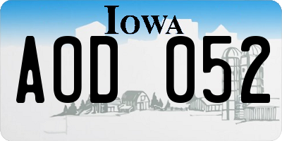 IA license plate AOD052